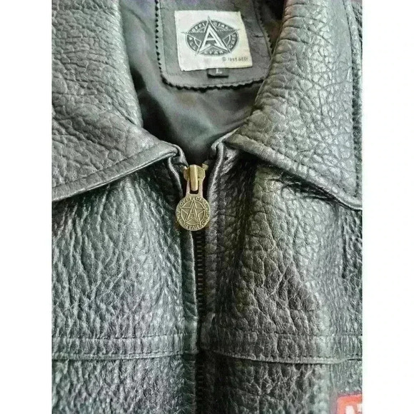 Vintage All Star Cafe " Atlantic City" Genuine Leather Bomber Jacket Men's Large - Picture 4 of 16